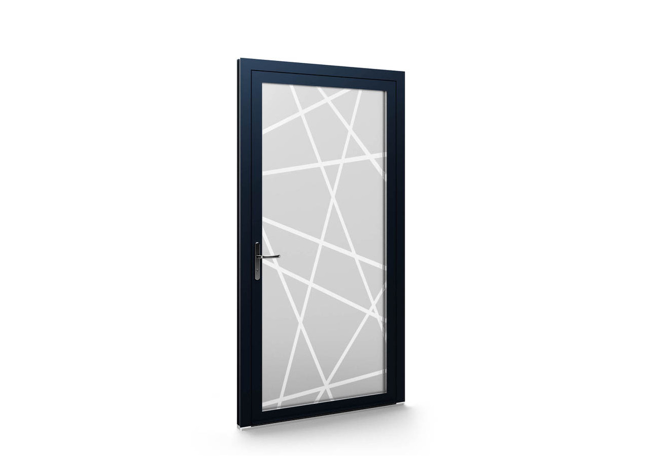 Porte d'entrée en Aluminium vitrée EkoVitre...